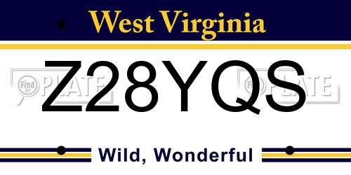 Z28YQS West Virginia License Plate