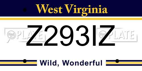 Z293IZ West Virginia License Plate