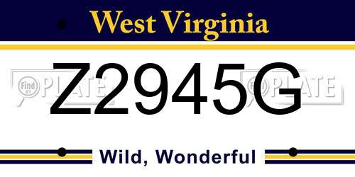 Z2945G West Virginia License Plate