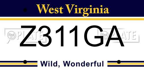Z311GA West Virginia License Plate