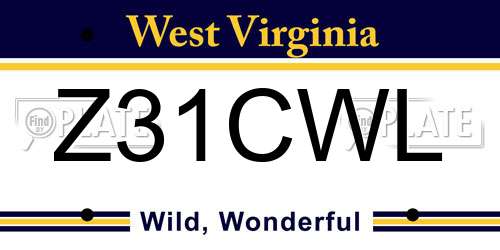 Z31CWL West Virginia License Plate