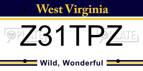 Z31TPZ West Virginia License Plate