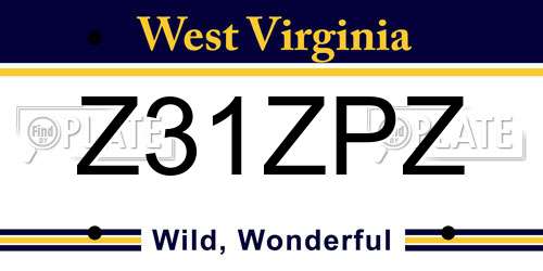 Z31ZPZ West Virginia License Plate