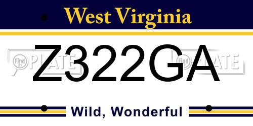 Z322GA West Virginia License Plate