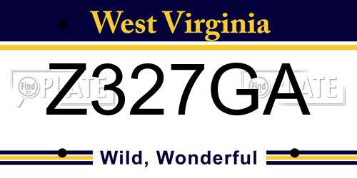 Z327GA West Virginia License Plate