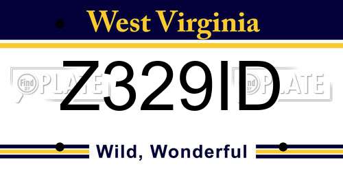 Z329ID West Virginia License Plate