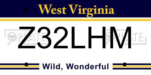 Z32LHM West Virginia License Plate