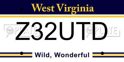 Z32UTD West Virginia License Plate