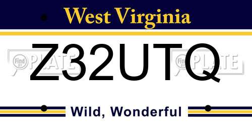 Z32UTQ West Virginia License Plate