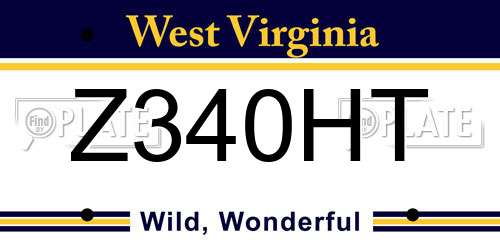 Z340HT West Virginia License Plate