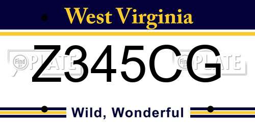 Z345CG West Virginia License Plate