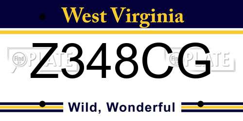 Z348CG West Virginia License Plate