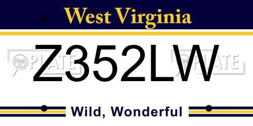 Z352LW West Virginia License Plate