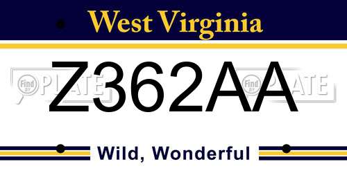 Z362AA West Virginia License Plate