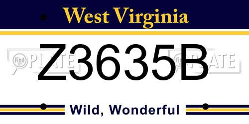 Z3635B West Virginia License Plate