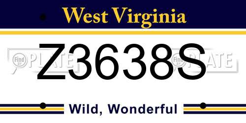 Z3638S West Virginia License Plate