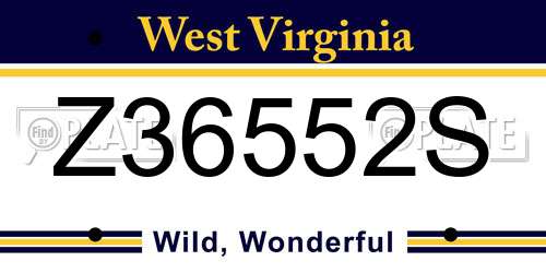 Z36552S West Virginia License Plate