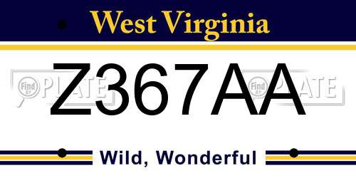 Z367AA West Virginia License Plate