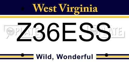 Z36ESS West Virginia License Plate