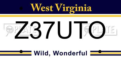 Z37UTO West Virginia License Plate
