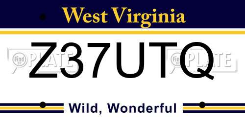 Z37UTQ West Virginia License Plate