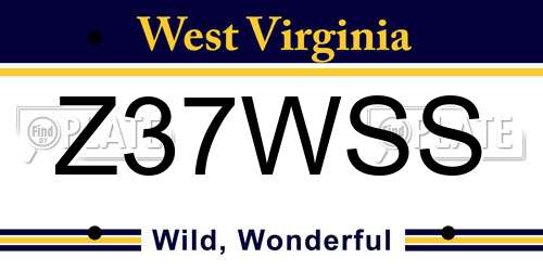 Z37WSS West Virginia License Plate