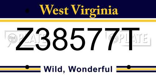 Z38577T West Virginia License Plate