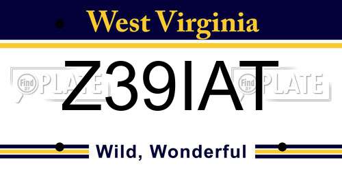 Z39IAT West Virginia License Plate
