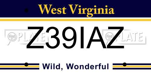 Z39IAZ West Virginia License Plate