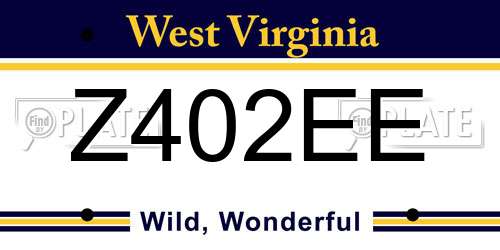 Z402EE West Virginia License Plate