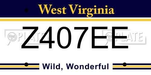 Z407EE West Virginia License Plate