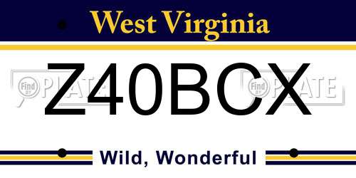 Z40BCX West Virginia License Plate