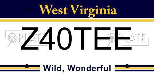 Z40TEE West Virginia License Plate