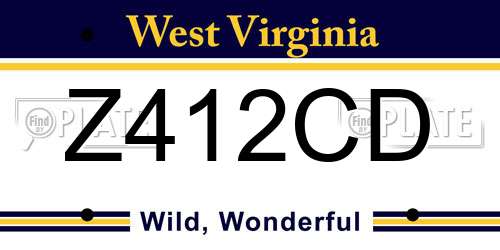 Z412CD West Virginia License Plate