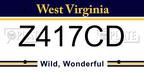 Z417CD West Virginia License Plate