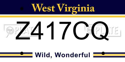 Z417CQ West Virginia License Plate