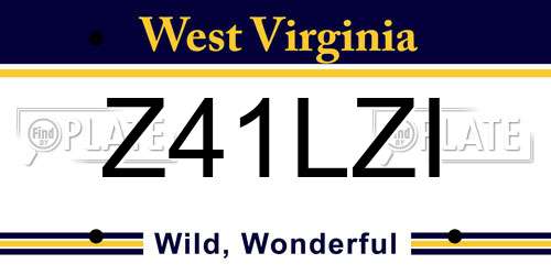 Z41LZI West Virginia License Plate