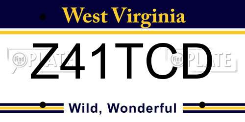 Z41TCD West Virginia License Plate