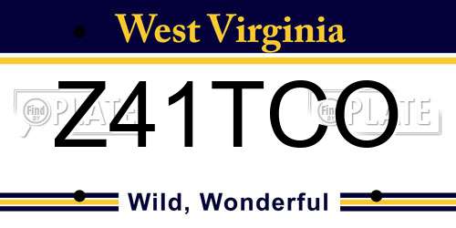 Z41TCO West Virginia License Plate