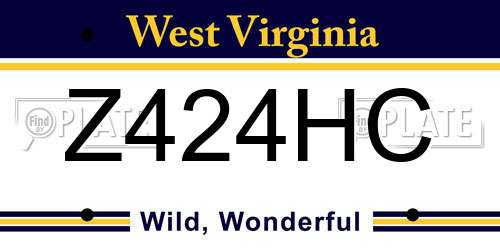 Z424HC West Virginia License Plate