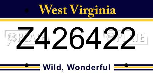 Z426422 West Virginia License Plate