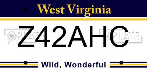 Z42AHC West Virginia License Plate
