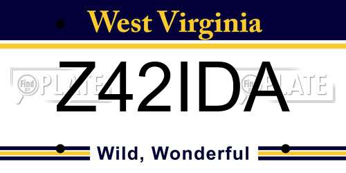Z42IDA West Virginia License Plate
