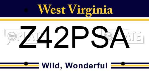 Z42PSA West Virginia License Plate