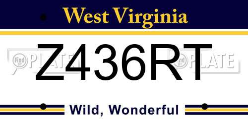 Z436RT West Virginia License Plate