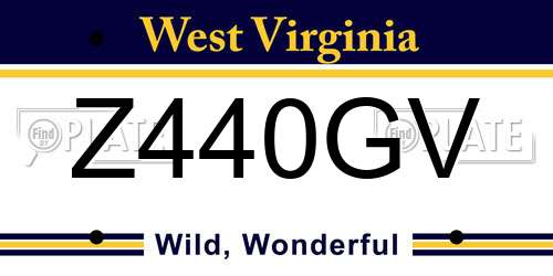 Z440GV West Virginia License Plate