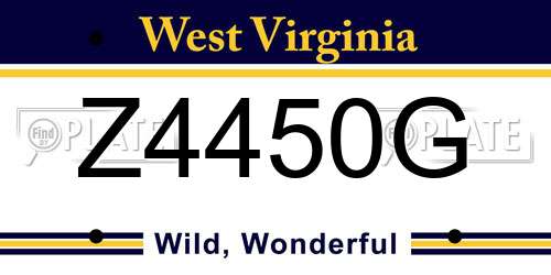 Z4450G West Virginia License Plate