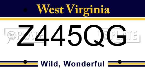 Z445QG West Virginia License Plate