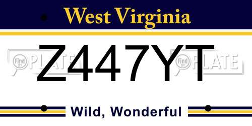 Z447YT West Virginia License Plate