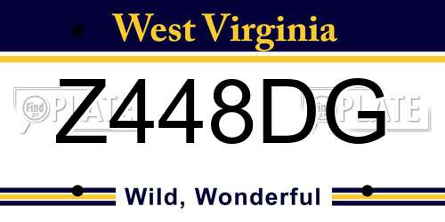 Z448DG West Virginia License Plate